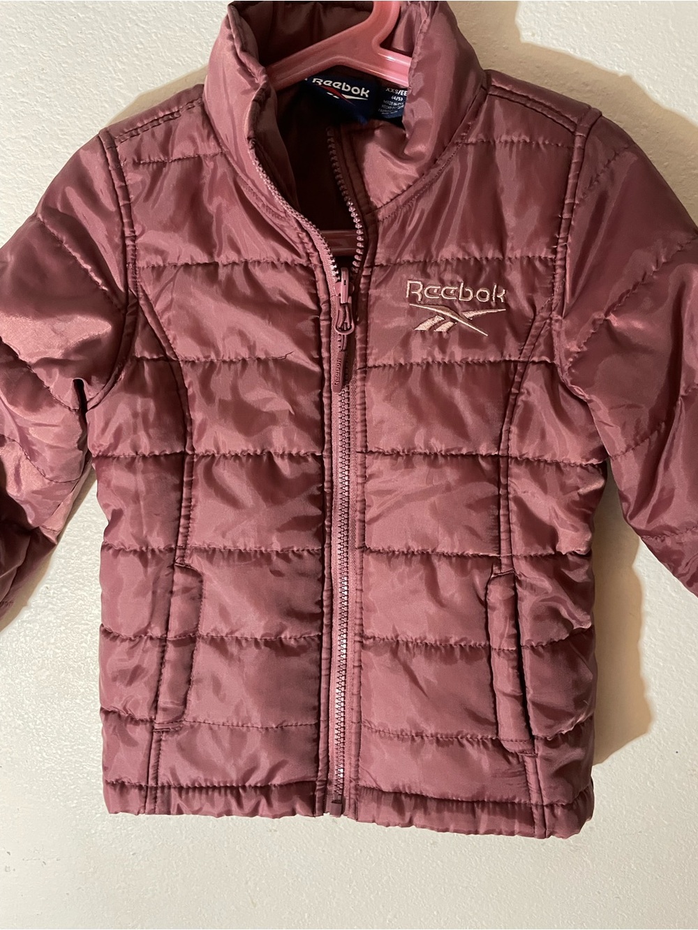 Reebok Girls Dusty Rose Quilted Puffer Jacket